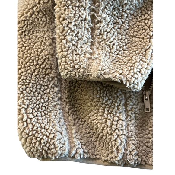 J. Galt California Sherpa Fleece Zip Jacket Tan Teddy Full Zip Women’s One Size - Picture 9 of 9
